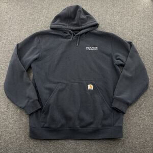 Carhartt Loose Fit Midweight Blue Hoodie Pullover Men's Large Workwear Logo